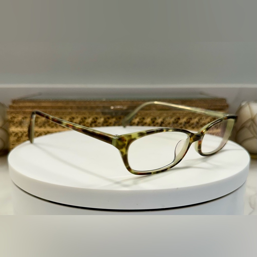Color Lounge - Green/Amber/Brown Tortoiseshell Patterned Rx Eyeglass Frames, EUC